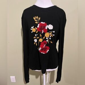 Pure Collection‎ Embroidered Long Sleeve Tee